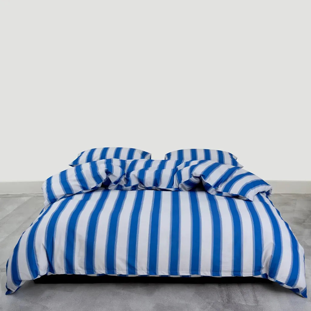 Harbor Stripe Duvet Cover Nautical Cotton Bedding Bedroom