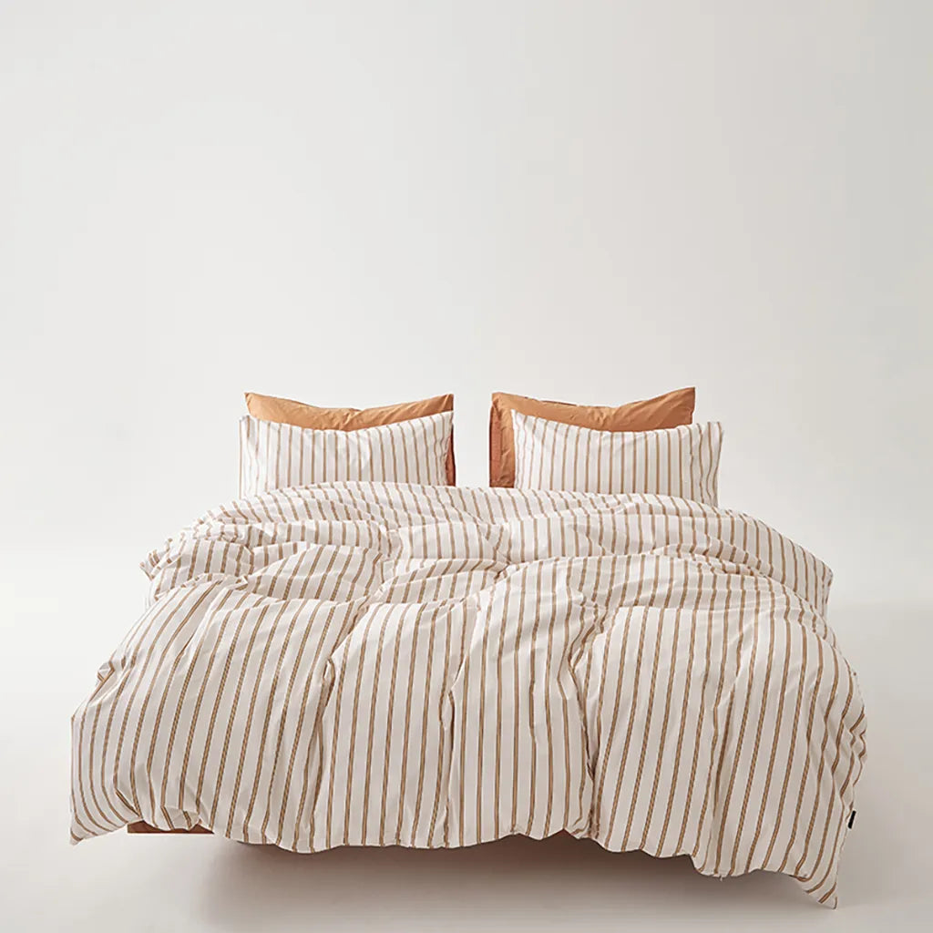 Harbor Stripe Duvet Cover Nautical Cotton Bedding Bedroom