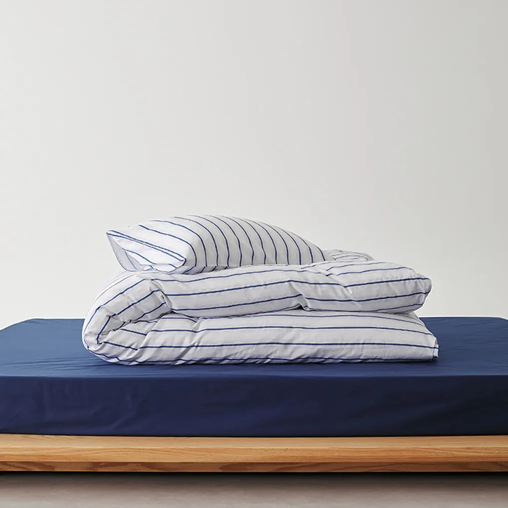 Harbor Stripe Duvet Cover Nautical Cotton Bedding Bedroom
