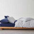 Harbor Stripe Duvet Cover Nautical Cotton Bedding Bedroom