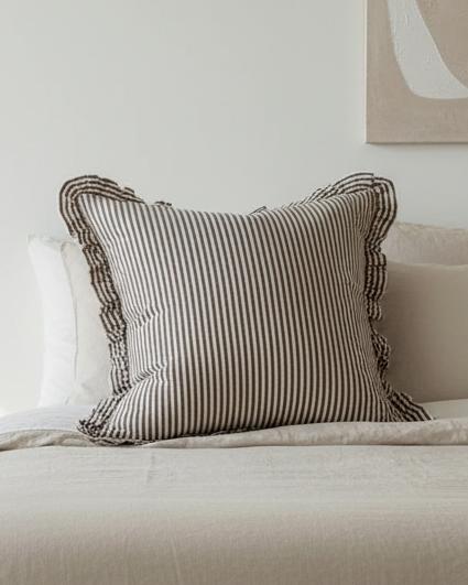 Darcy Chocolate Brown Pinstripe Cushion Cover Extra Large Sofa Decor