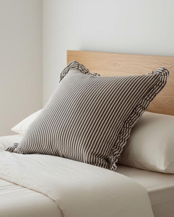 Darcy Chocolate Brown Pinstripe Cushion Cover Extra Large Sofa Decor