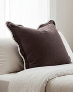Chloe Extra Large Brown Square Scalloped Cushion Cover Sofa Decor