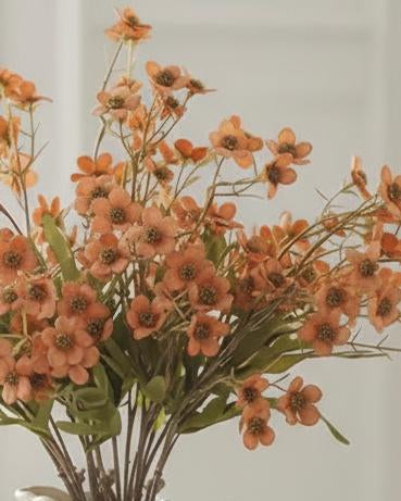 Artificial Orange Daisy Flower Stem Faux Botanical Home Decor