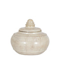 Tarn Neutral Glazed Lidded Pot Decorative Planter