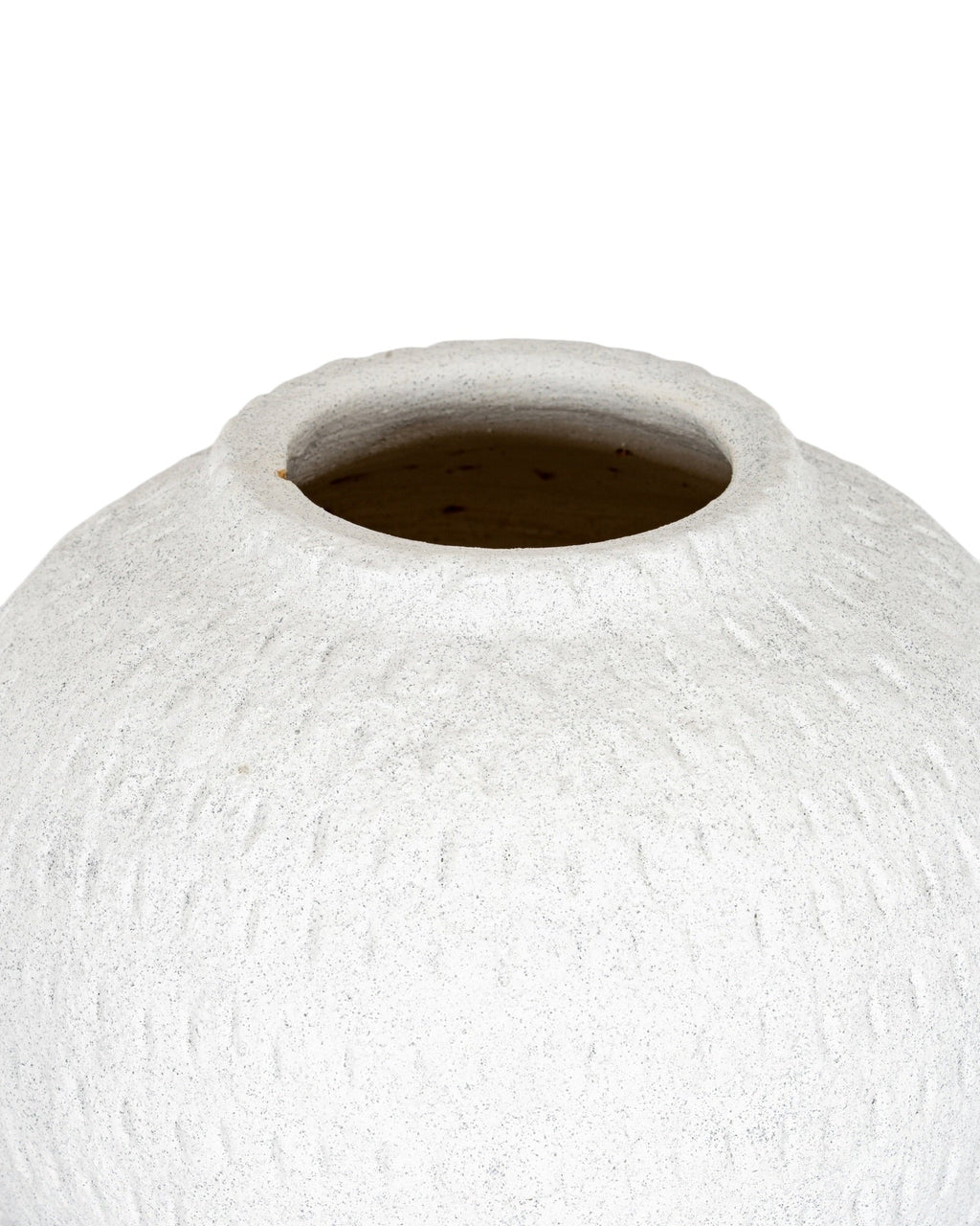 Ashen White Matt Round Vase Modern Home Decor