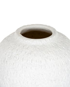 Ashen White Matt Round Vase Modern Home Decor