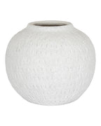 Ashen White Matt Round Vase Modern Home Decor