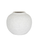 Ashen White Matt Round Vase Modern Home Decor