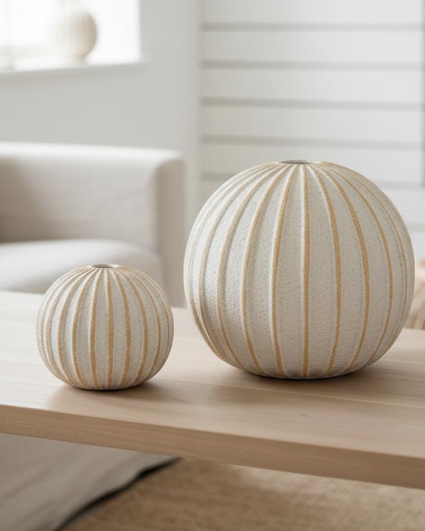 Globe Striped Decorative Ball Home Decor Accent