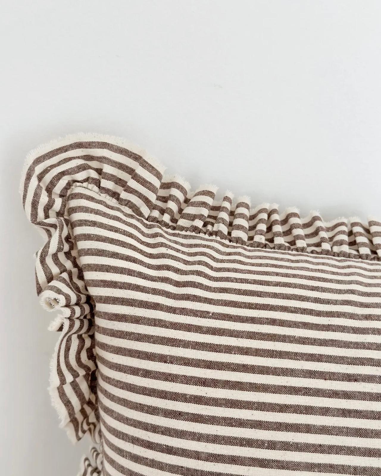 Darcy Chocolate Brown Pinstripe Cushion Cover Rectangle