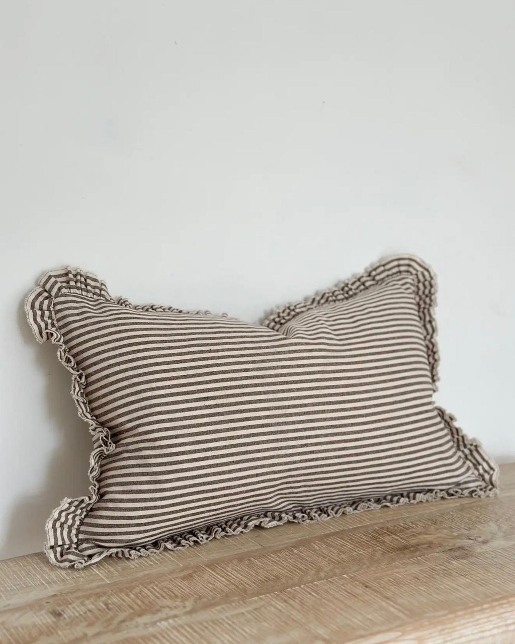 Darcy Chocolate Brown Pinstripe Cushion Cover Rectangle