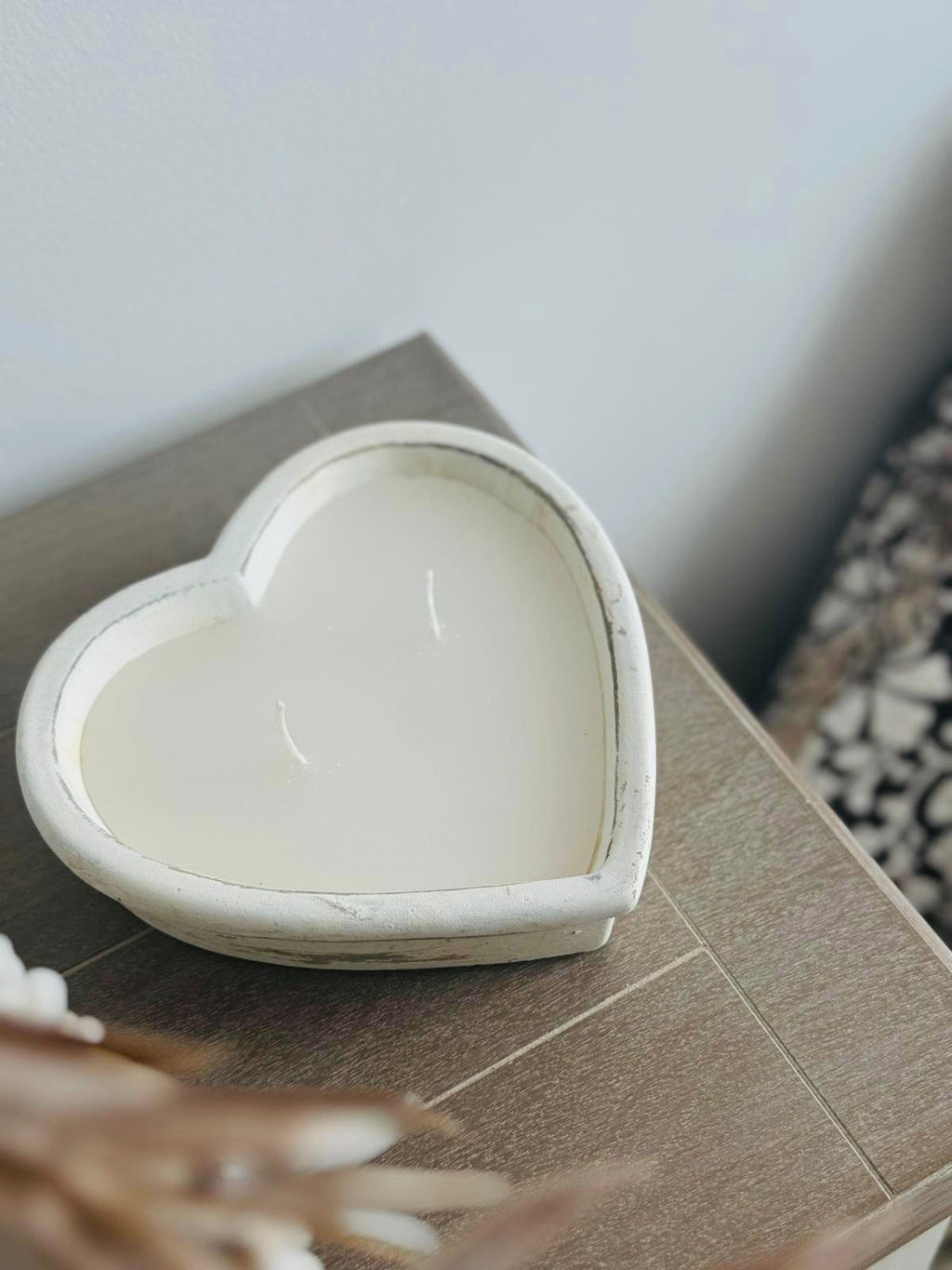 Rustic Stone Heart Candle Scented Home Decor Gift