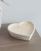 Rustic Stone Heart Candle Scented Home Decor Gift