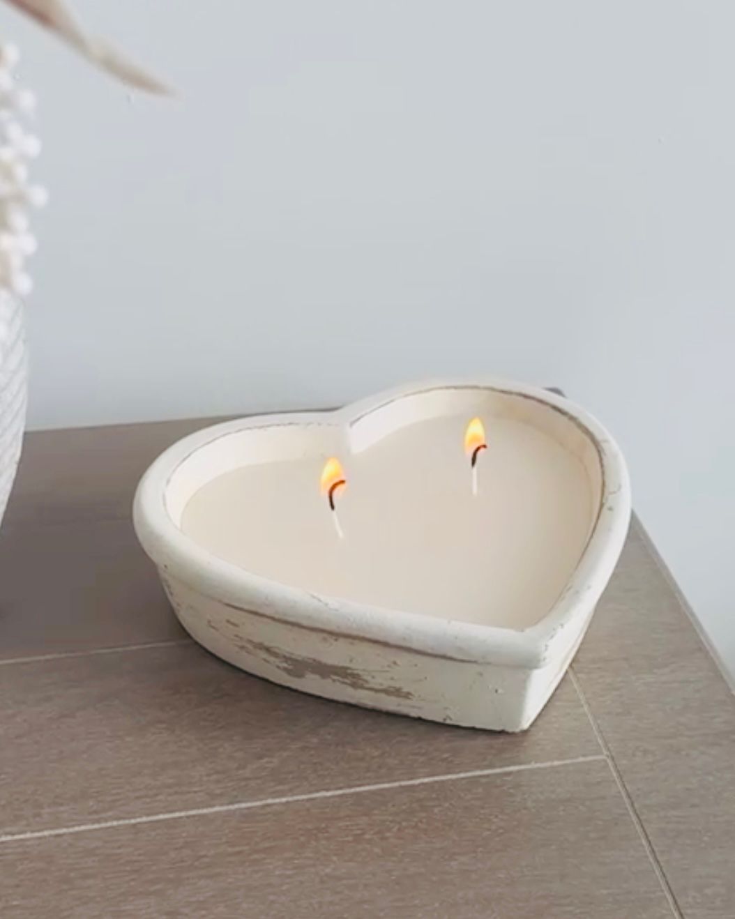 Rustic Stone Heart Candle Scented Home Decor Gift