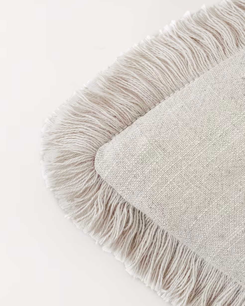 Frayed Edge White Cushion Cover Boho Cotton Pillow Case