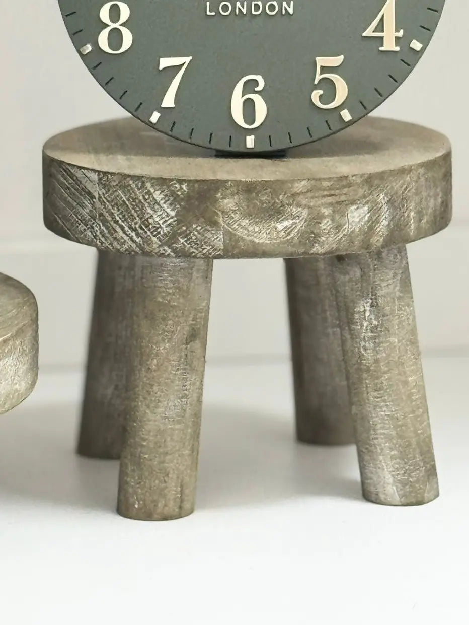 Wooden Display Milking Stool Rustic Home Decor Accent