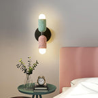 Japanese Wabi-Sabi Cement Cylinder Wall Sconce Lamp 2-Light