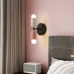 Japanese Wabi-Sabi Cement Cylinder Wall Sconce Lamp 2-Light