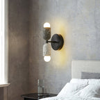 Japanese Wabi-Sabi Cement Cylinder Wall Sconce Lamp 2-Light