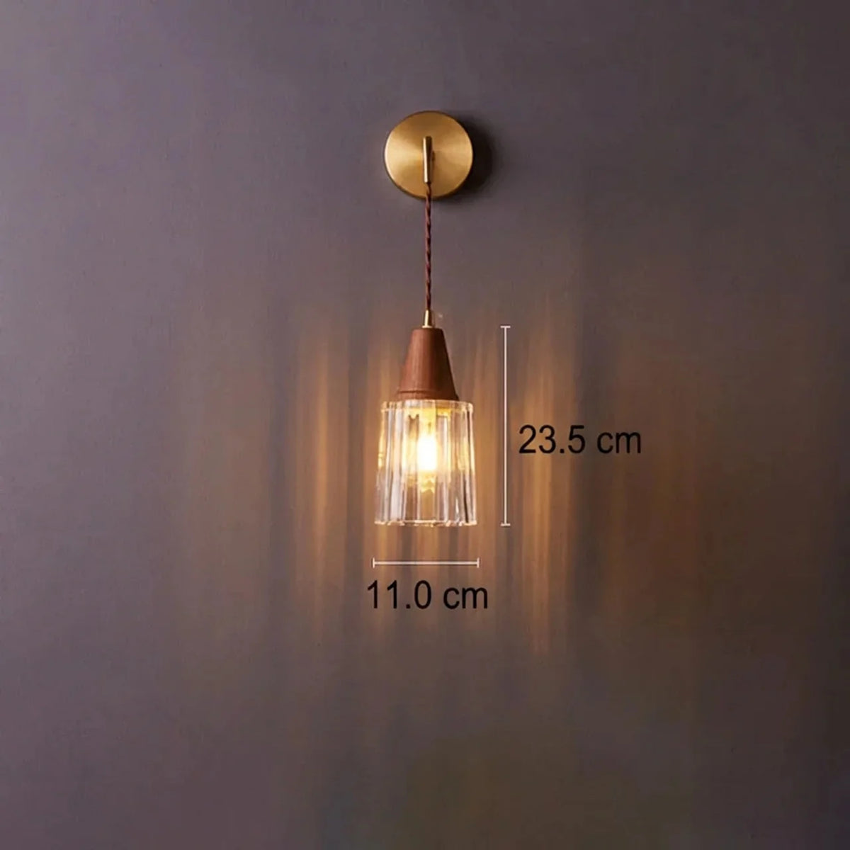 Japanese Glass Cone Wall Sconce Lamp 1-Light