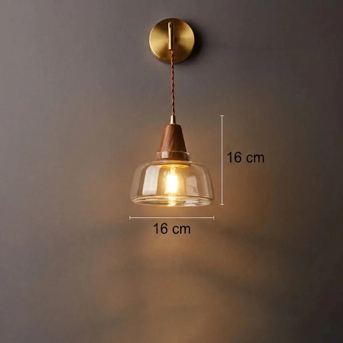 Japanese Glass Cone Wall Sconce Lamp 1-Light