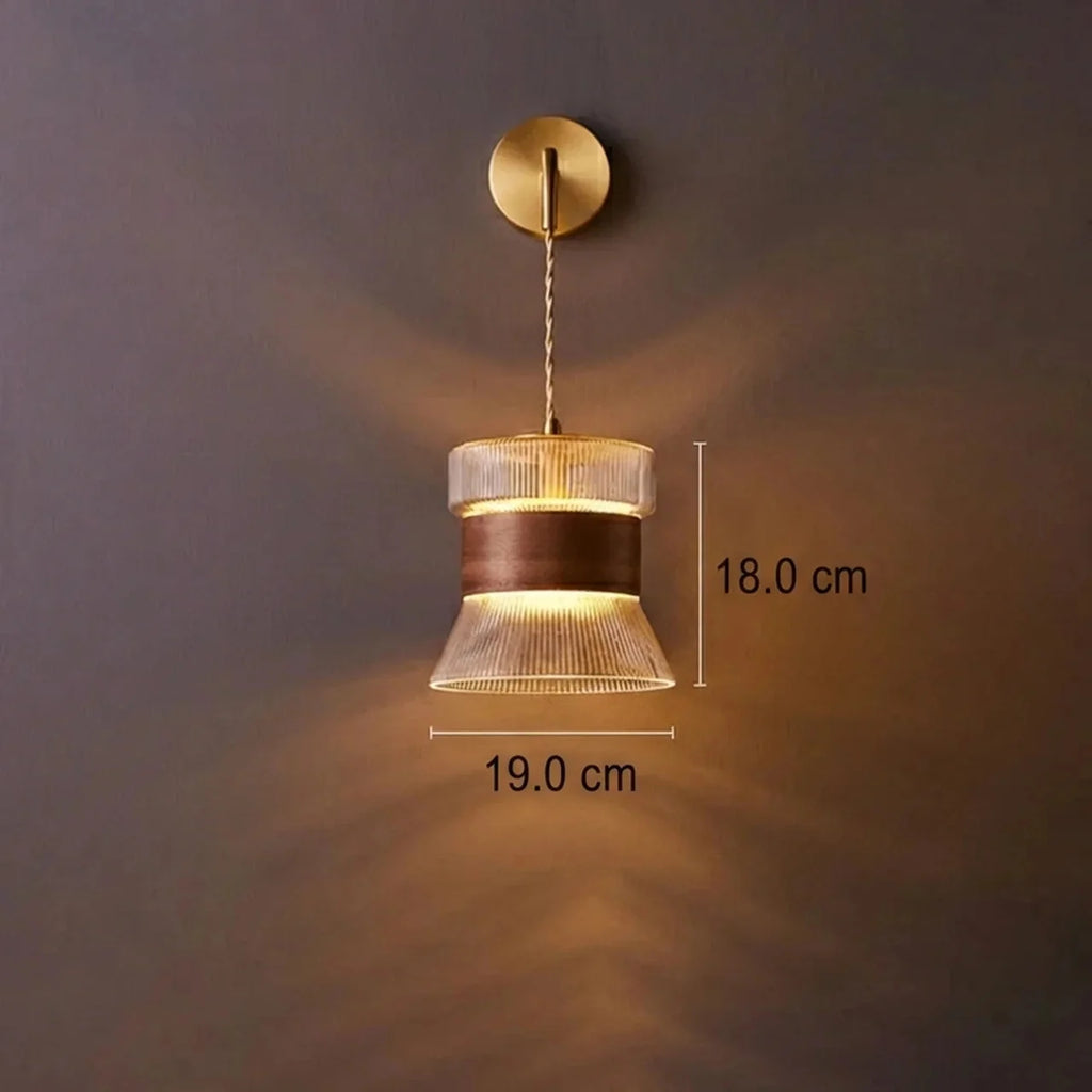Japanese Glass Cone Wall Sconce Lamp 1-Light
