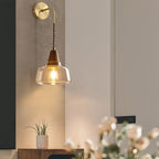 Japanese Glass Cone Wall Sconce Lamp 1-Light
