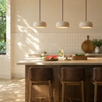 Kairi Natural Travertine Stone Vintage Cream Pendant Light