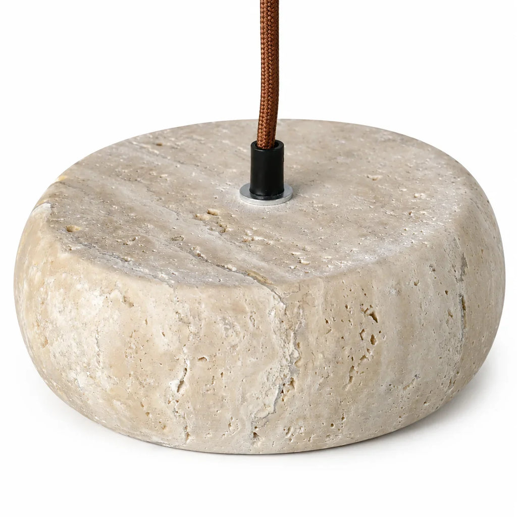 Kairi Natural Travertine Stone Vintage Cream Pendant Light