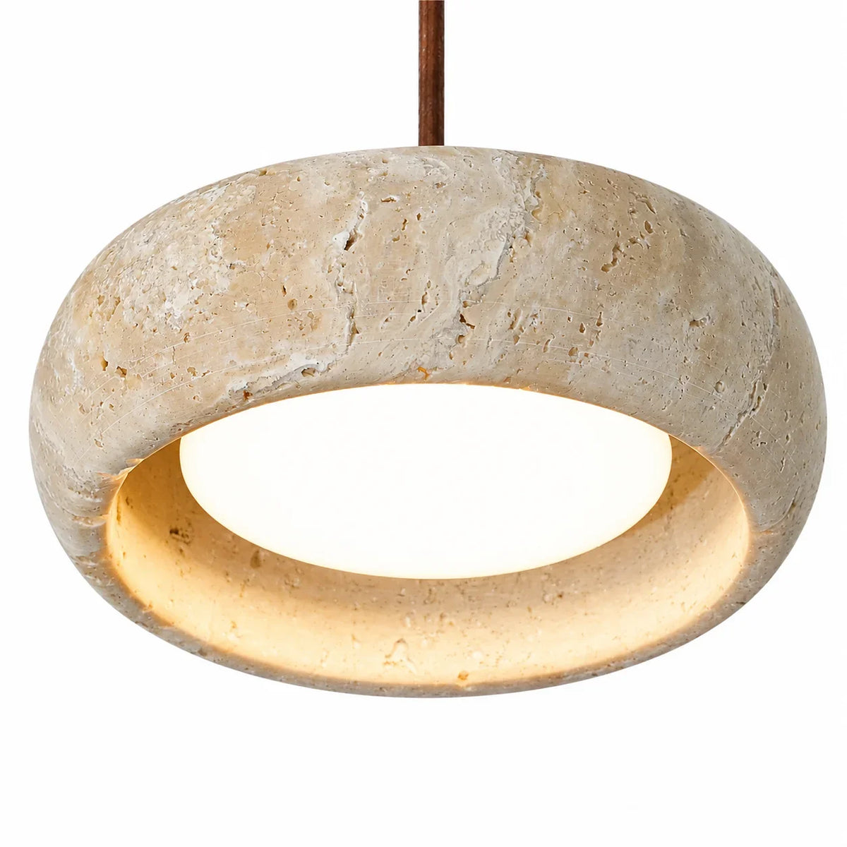 Kairi Natural Travertine Stone Vintage Cream Pendant Light