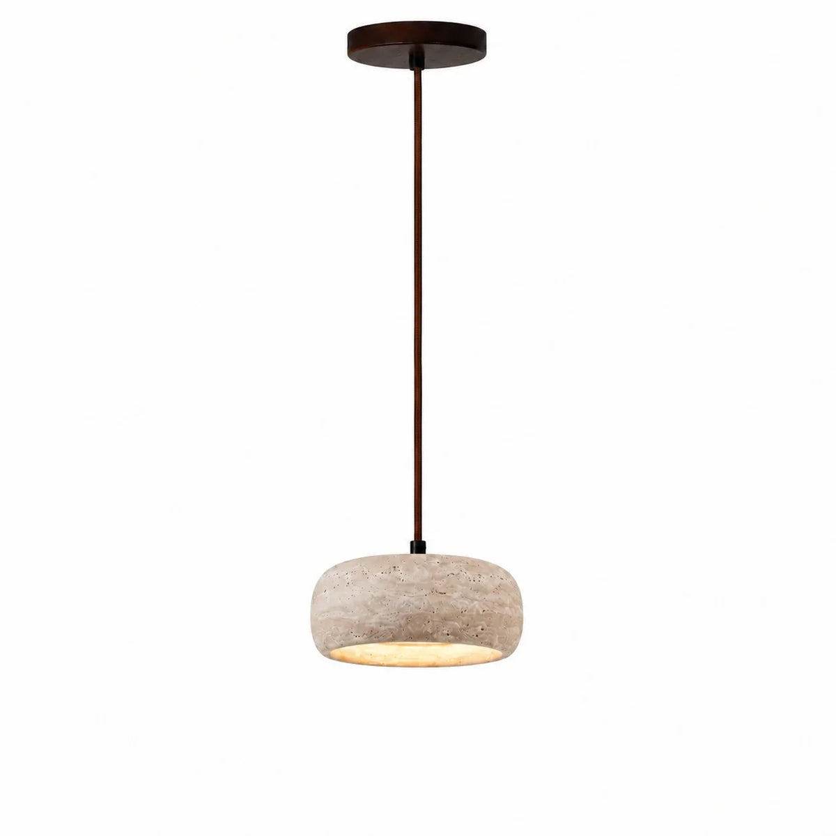 Kairi Natural Travertine Stone Vintage Cream Pendant Light