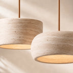 Kairi Natural Travertine Stone Vintage Cream Pendant Light