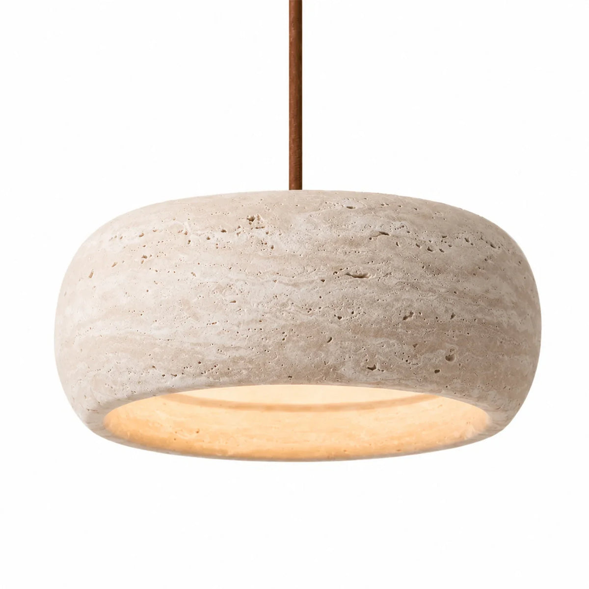 Kairi Natural Travertine Stone Vintage Cream Pendant Light