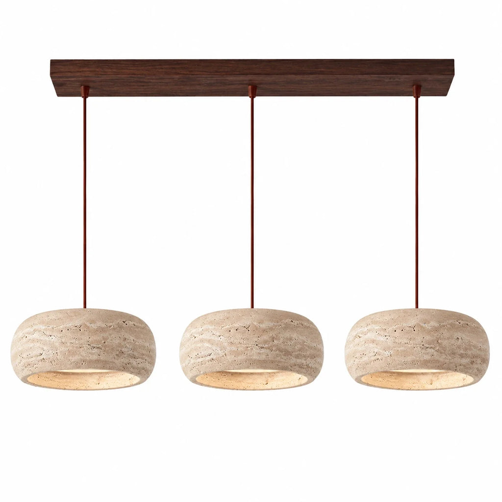 Kairi Natural Travertine Stone Vintage Cream Pendant Light