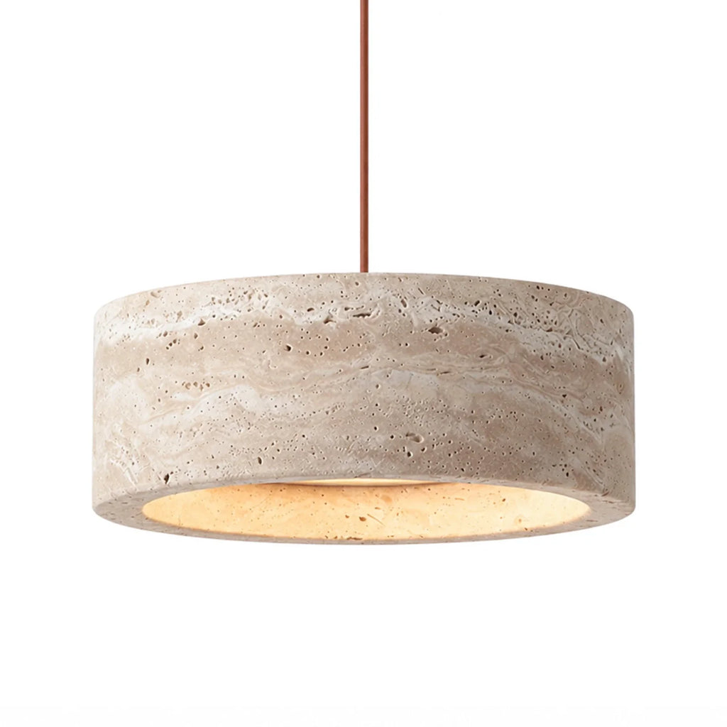Kairi Natural Travertine Stone Vintage Cream Pendant Light