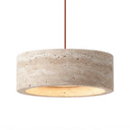 Kairi Natural Travertine Stone Vintage Cream Pendant Light