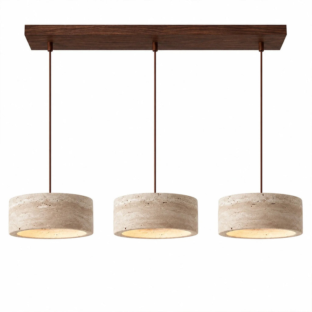 Kairi Natural Travertine Stone Vintage Cream Pendant Light