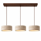 Kairi Natural Travertine Stone Vintage Cream Pendant Light