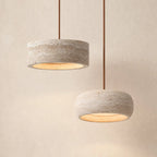 Kairi Natural Travertine Stone Vintage Cream Pendant Light