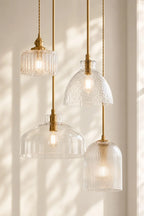 Ondine Farmhouse Hammered Glass Pendant Light