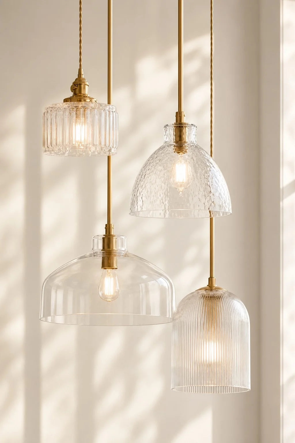 Ondine Farmhouse Hammered Glass Pendant Light