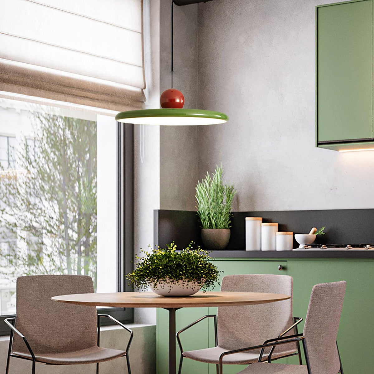 Modern Disc LED Plug-in Pendant Light 1-Light