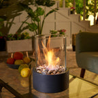 Modern Glass Tabletop Fireplace – Decorative Flame Bio-Ethanol Fireplace for Living Room