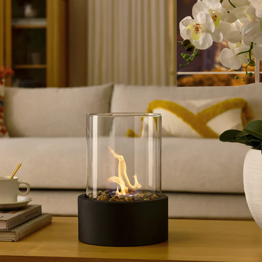Modern Glass Tabletop Fireplace – Decorative Flame Bio-Ethanol Fireplace for Living Room