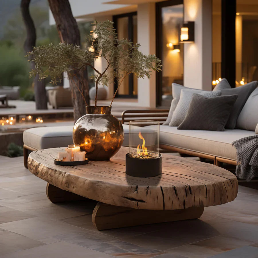 Modern Glass Tabletop Fireplace – Decorative Flame Bio-Ethanol Fireplace for Living Room