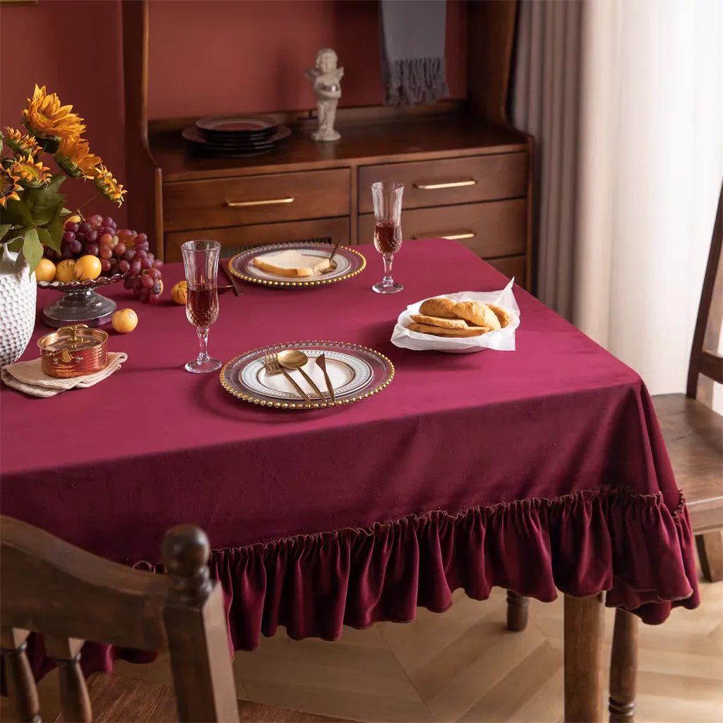 Luxe Ruffle Tablecloth Premium Cotton Linen Dining Table Decor