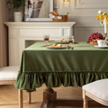 Luxe Ruffle Tablecloth Premium Cotton Linen Dining Table Decor