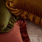 Luxury Velvet Ruffle Cushion Cover Elegant Soft Pillow Decor