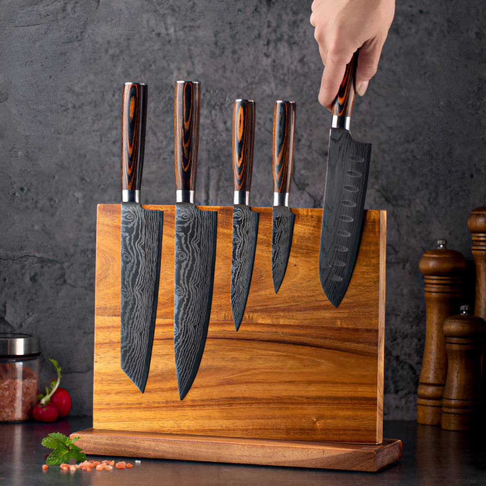 Lignum Magnetic Knife Holder Wooden Double-Sided Kitchen Knife Stand Glenbrookhome